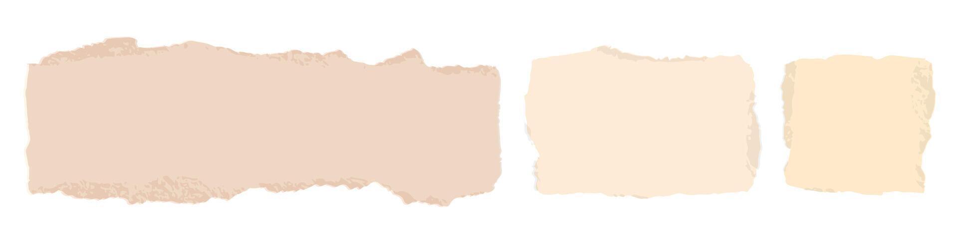 Torn paper pieces elements isolated vector