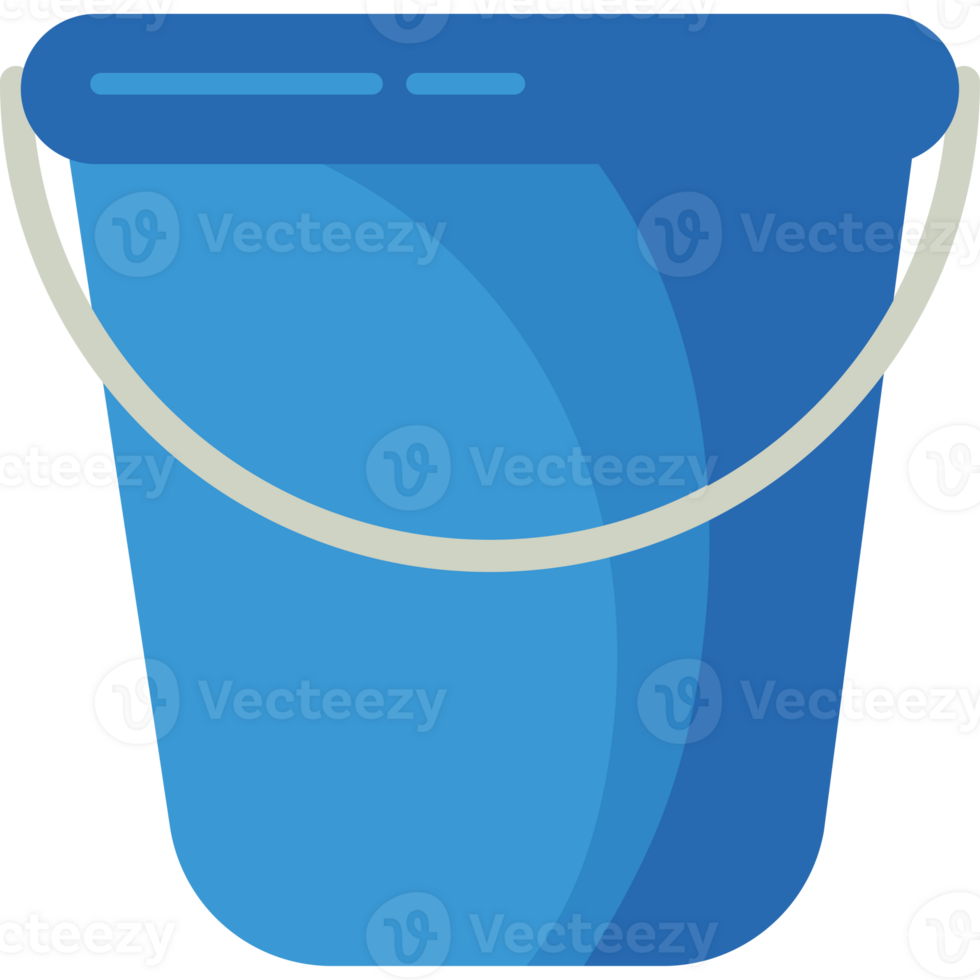 A blue bucket with a handle on it illustration isolated png