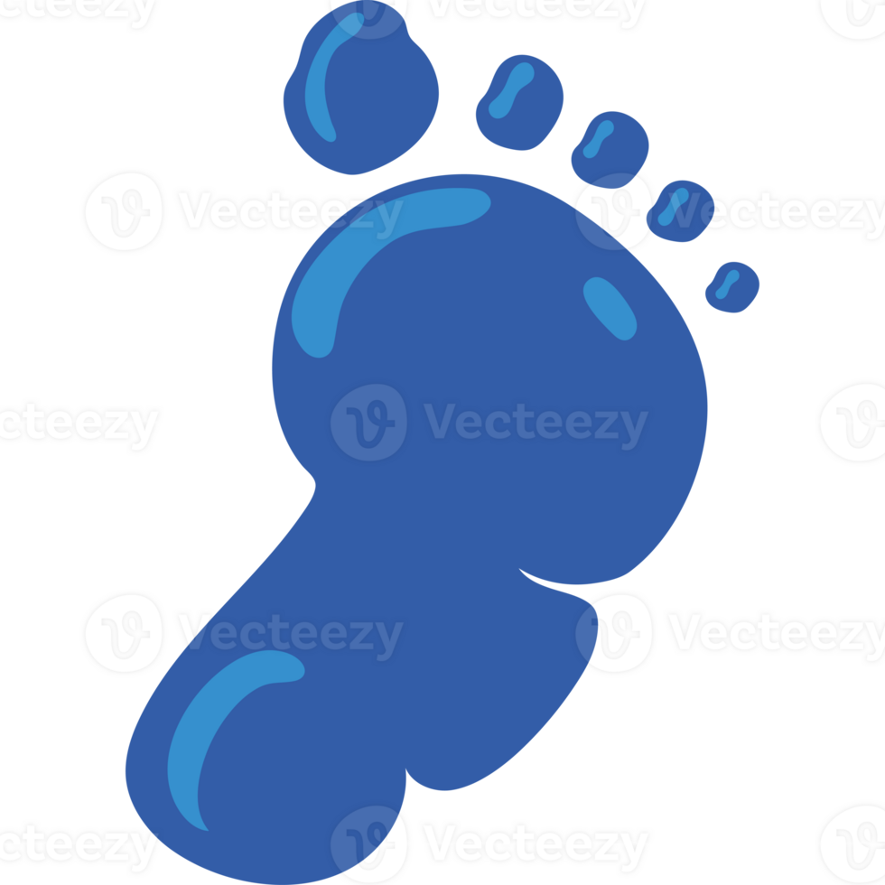 down syndrome blue footprint isolated illustration png