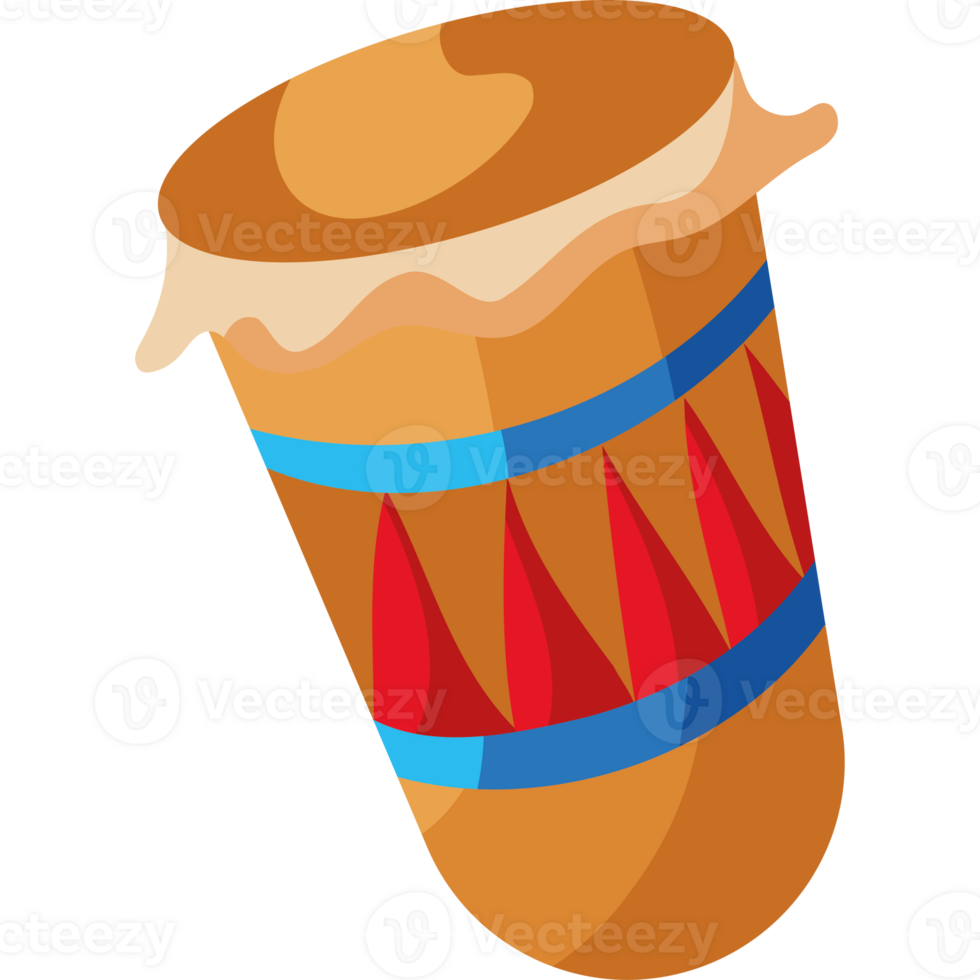 A drum with a red and blue stripe icon isolated png