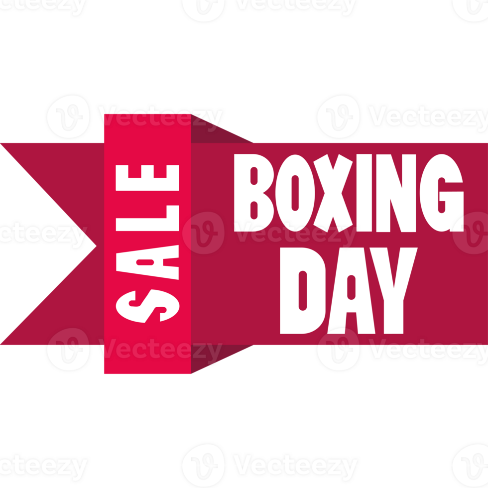 A sale boxing day banner with a red ribbon png