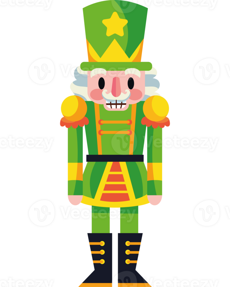 christmas green nutcracker illustration design isolated png