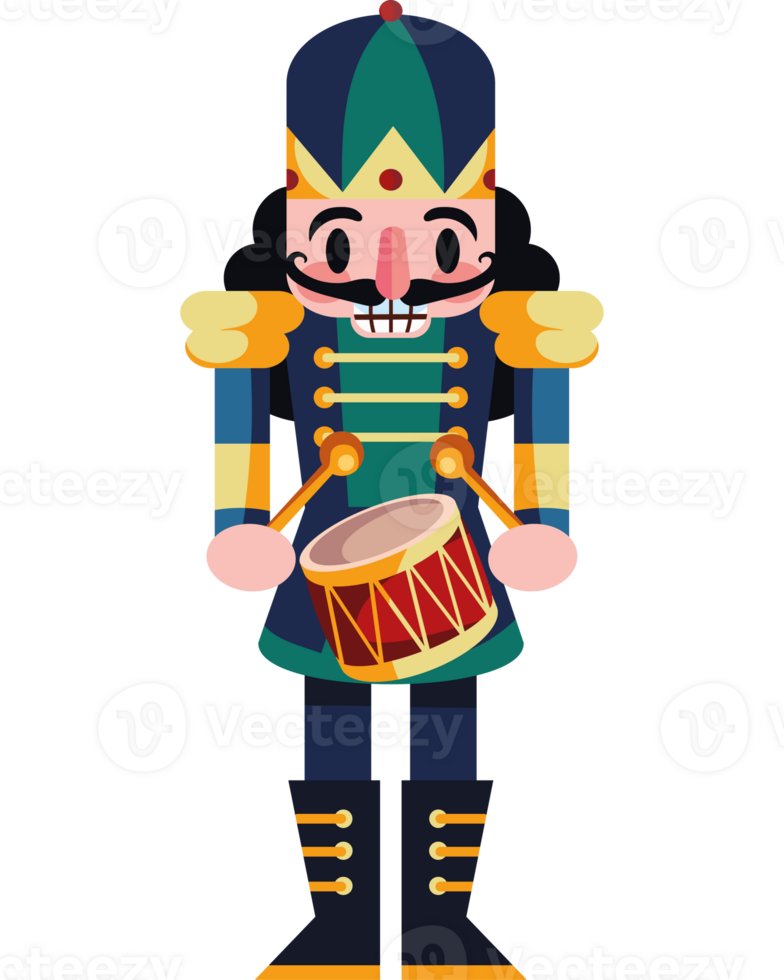 christmas nutcracker in green uniform illustration png