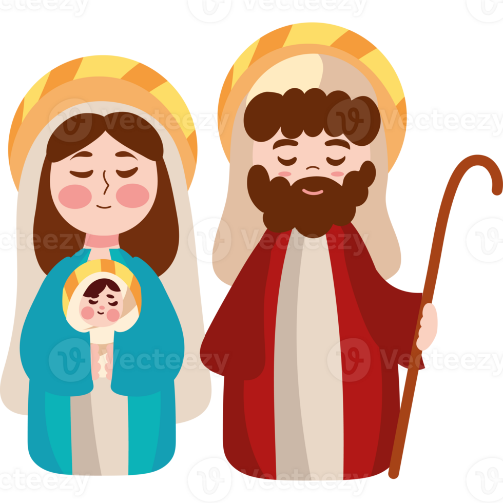 holy family cute illustration isolated png