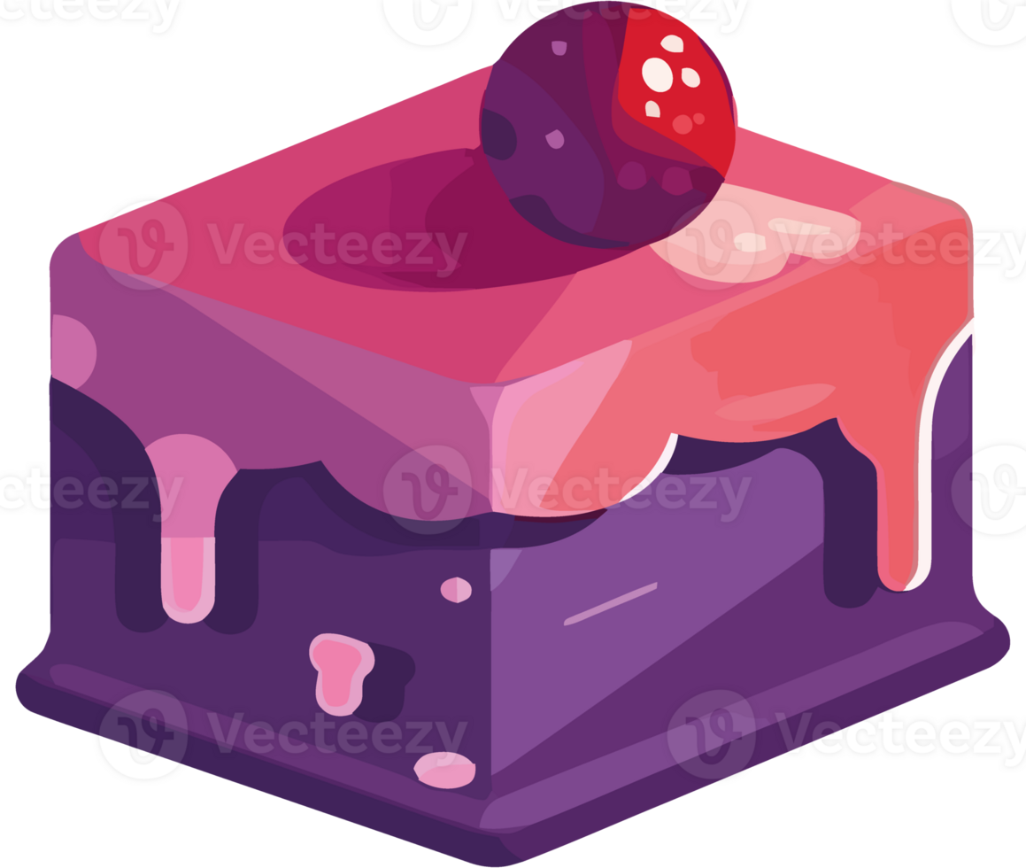 Cake with strawberry on top icon isolated png