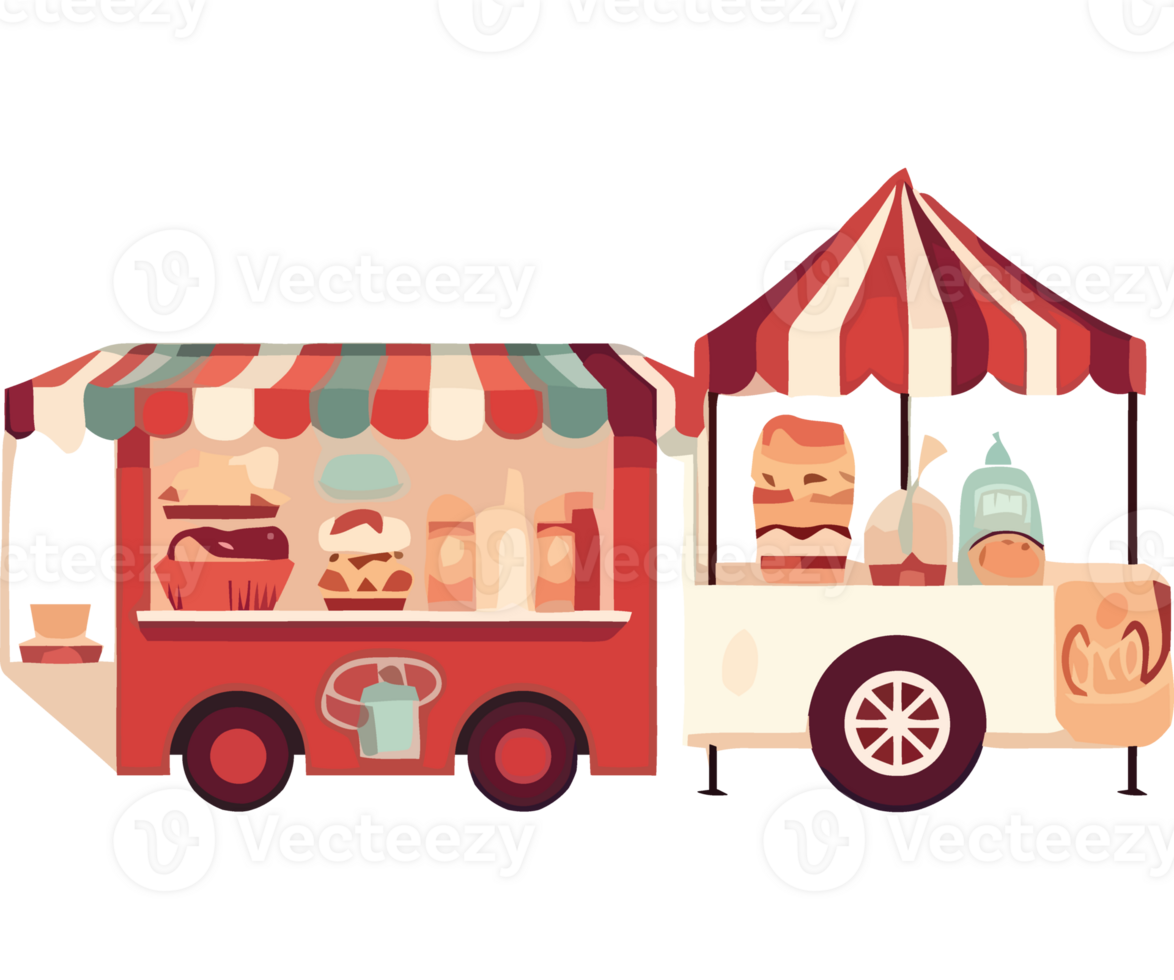 Eating ice cream in summer from kiosk isolated png