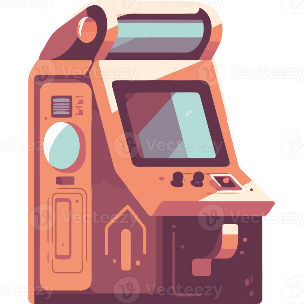 game machine with retro style isolated design png