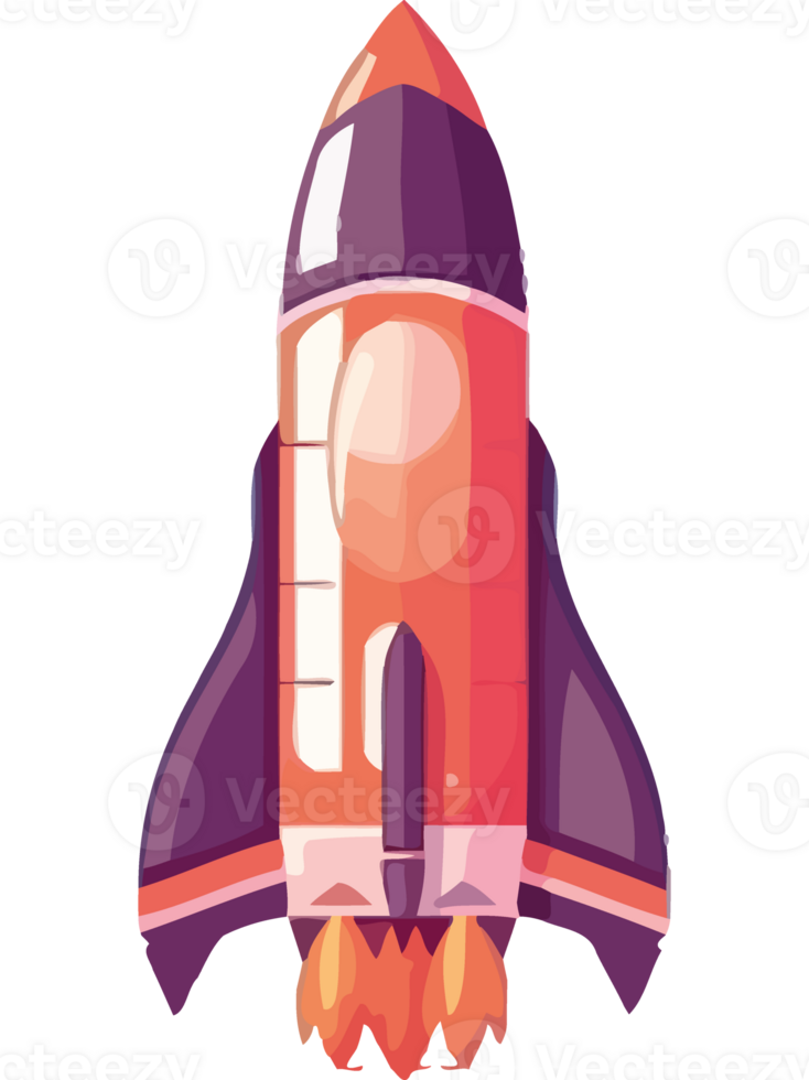 Futuristic spaceship taking off isolated png