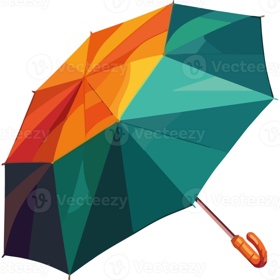 An umbrella with a colorful pattern isolated png