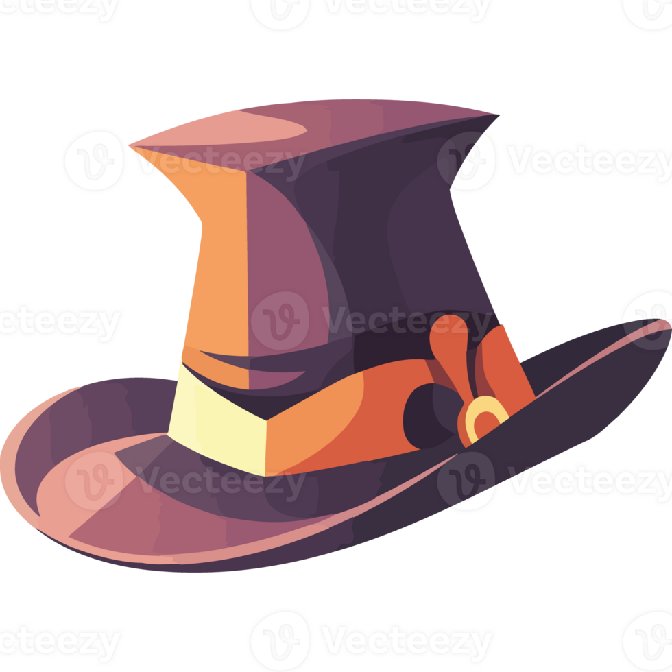 A hat with a purple and orange band icon isolated png