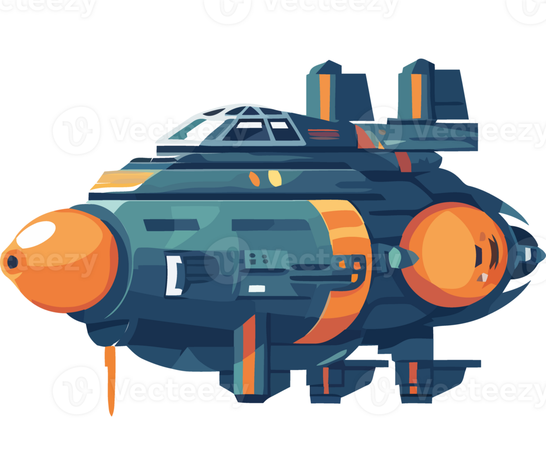 Futuristic cyborg army battles in space war isolated png