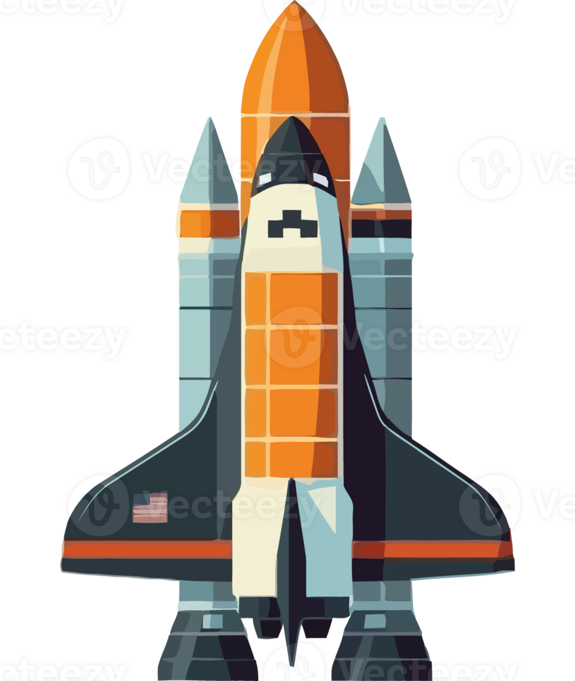Futuristic spaceship through galaxy, symbolizing progress isolated png