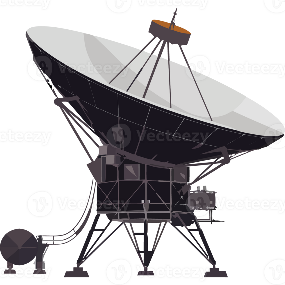 Wireless technology broadcasts data from orbiting satellites isolated png