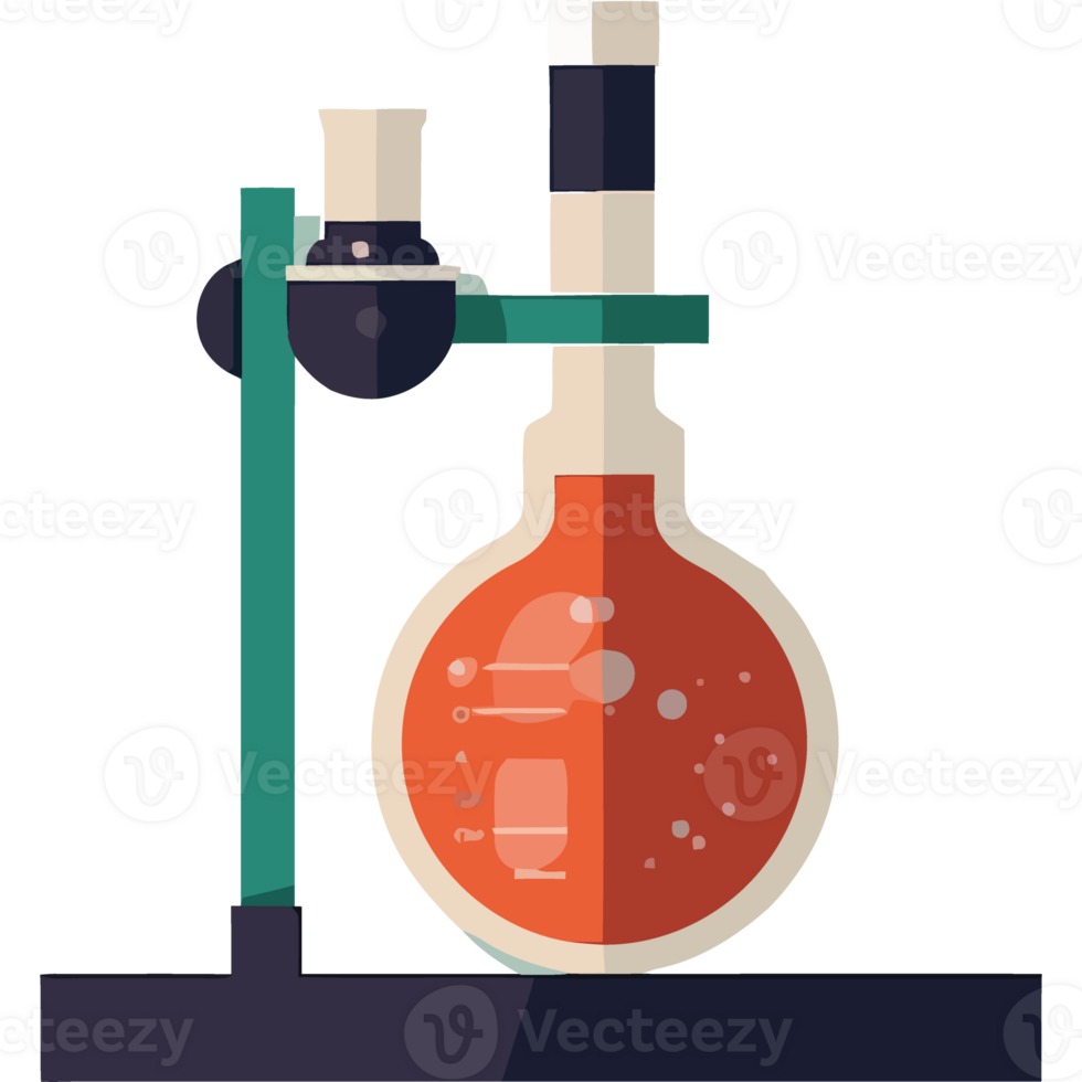 A flat illustration of a laboratory flask png