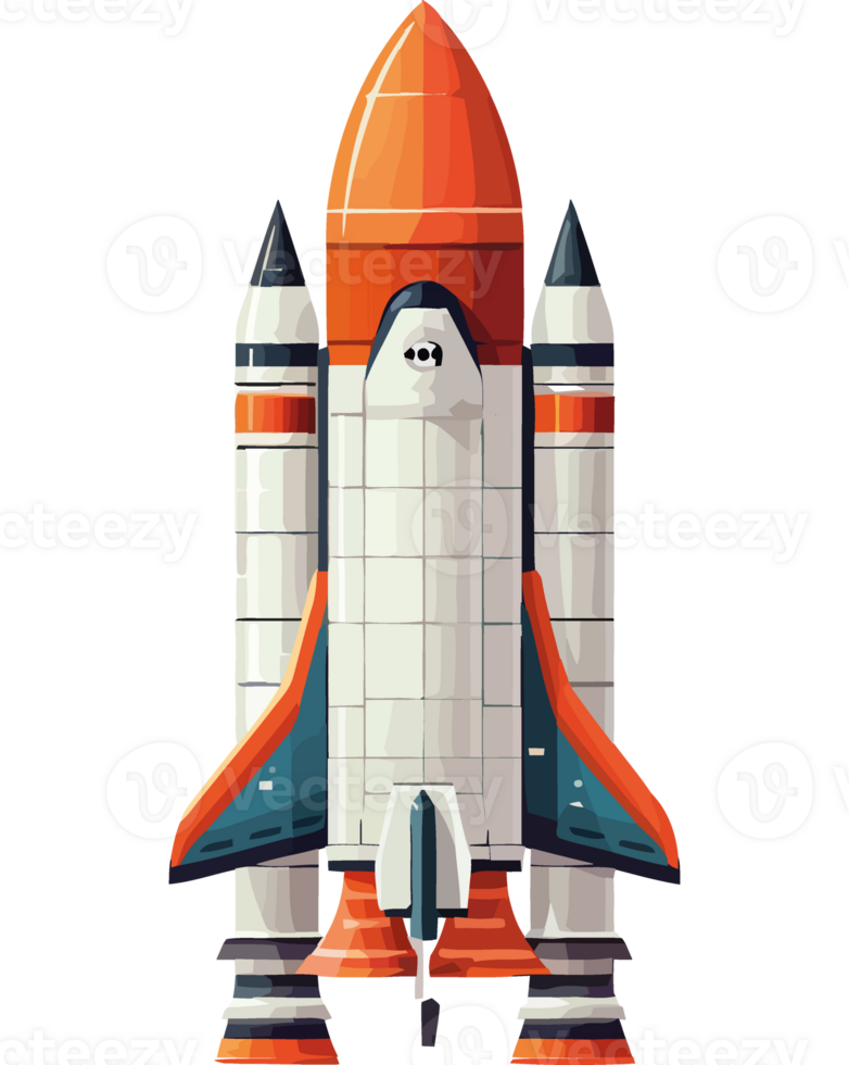rocket flying into space scene isolated png