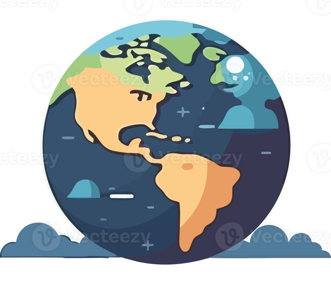 Global nature journey a map of our world isolated png