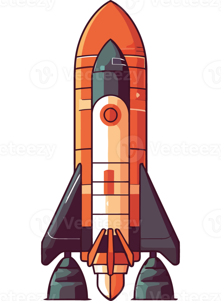 Success taking off with futuristic spaceship exploring galaxy isolated png