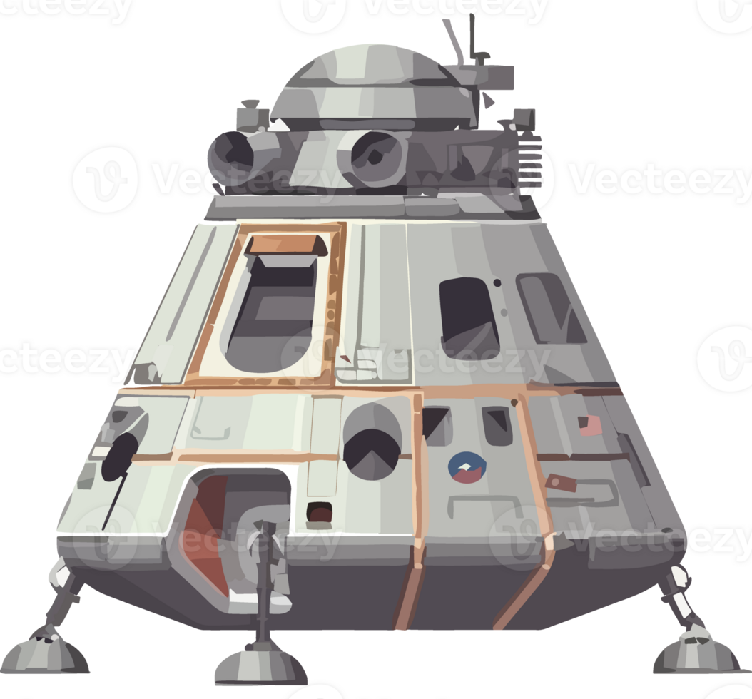 gray space capsule transport technology isolated png