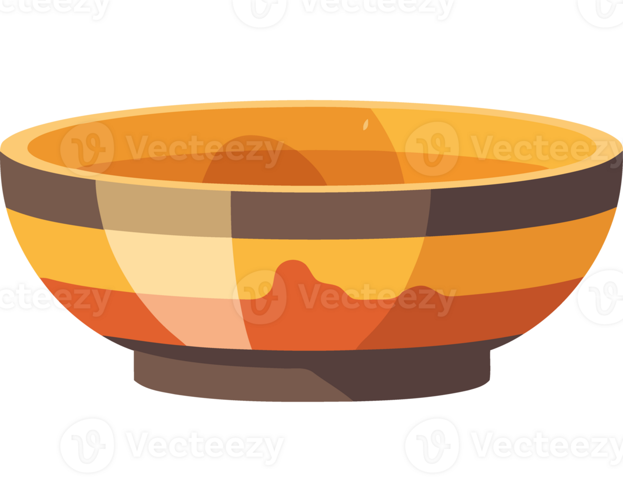 A bowl with a brown and orange stripe png