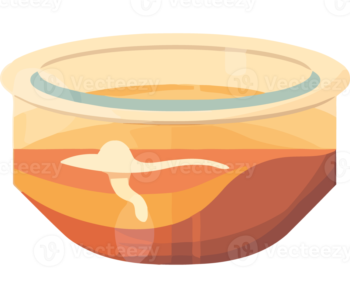 A bowl of soup with a spoon in it png