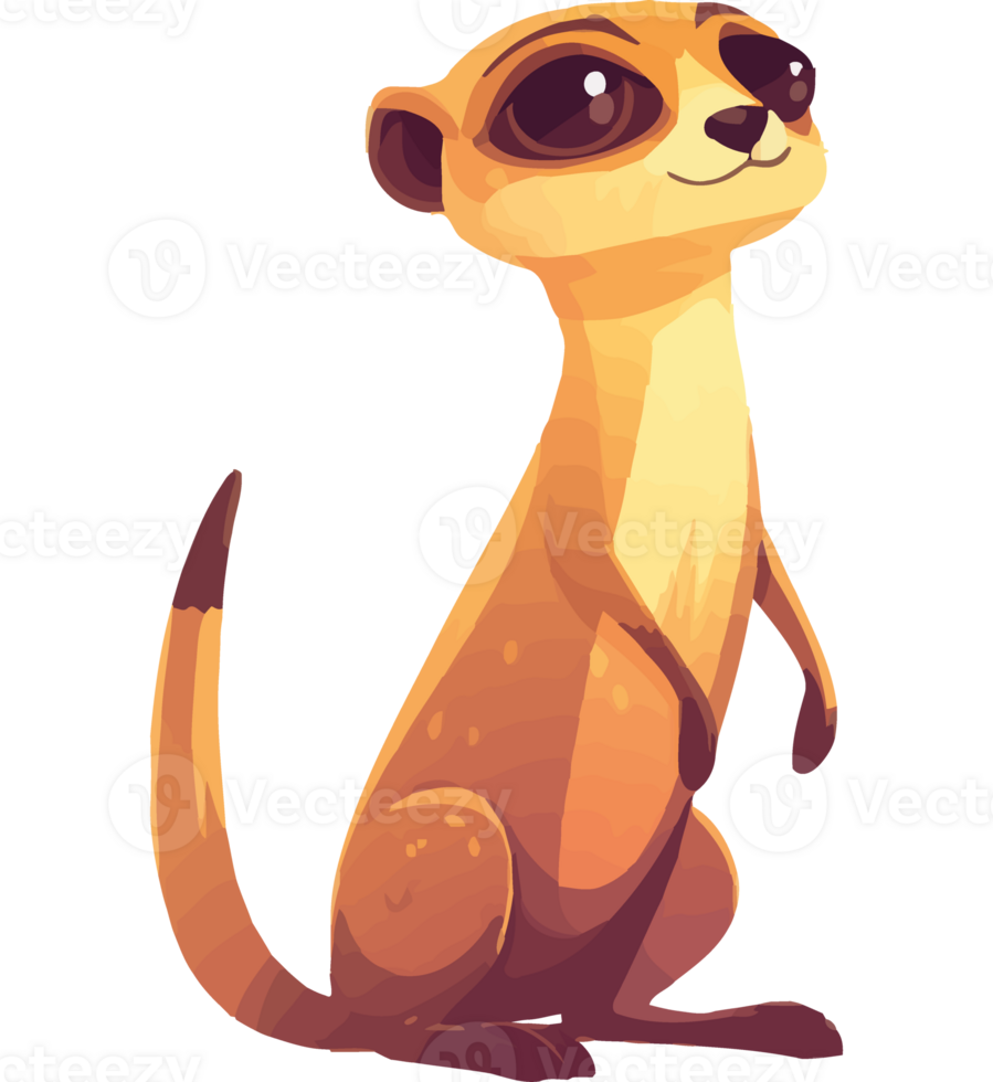 A cheerful meerkat mascot , a symbol of friendship isolated png