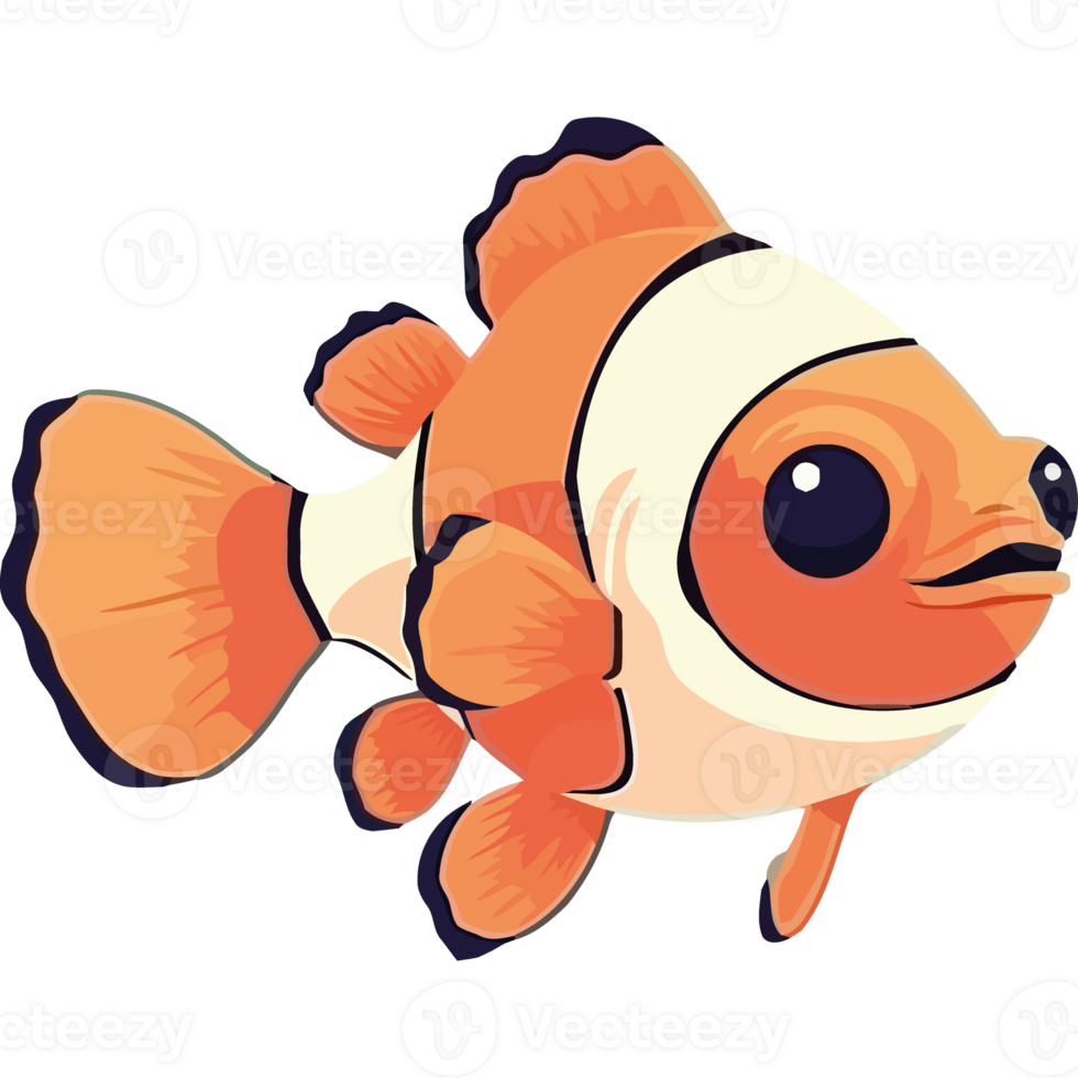 clown fish swimming in tropical reef, cheerful underwater isolated png