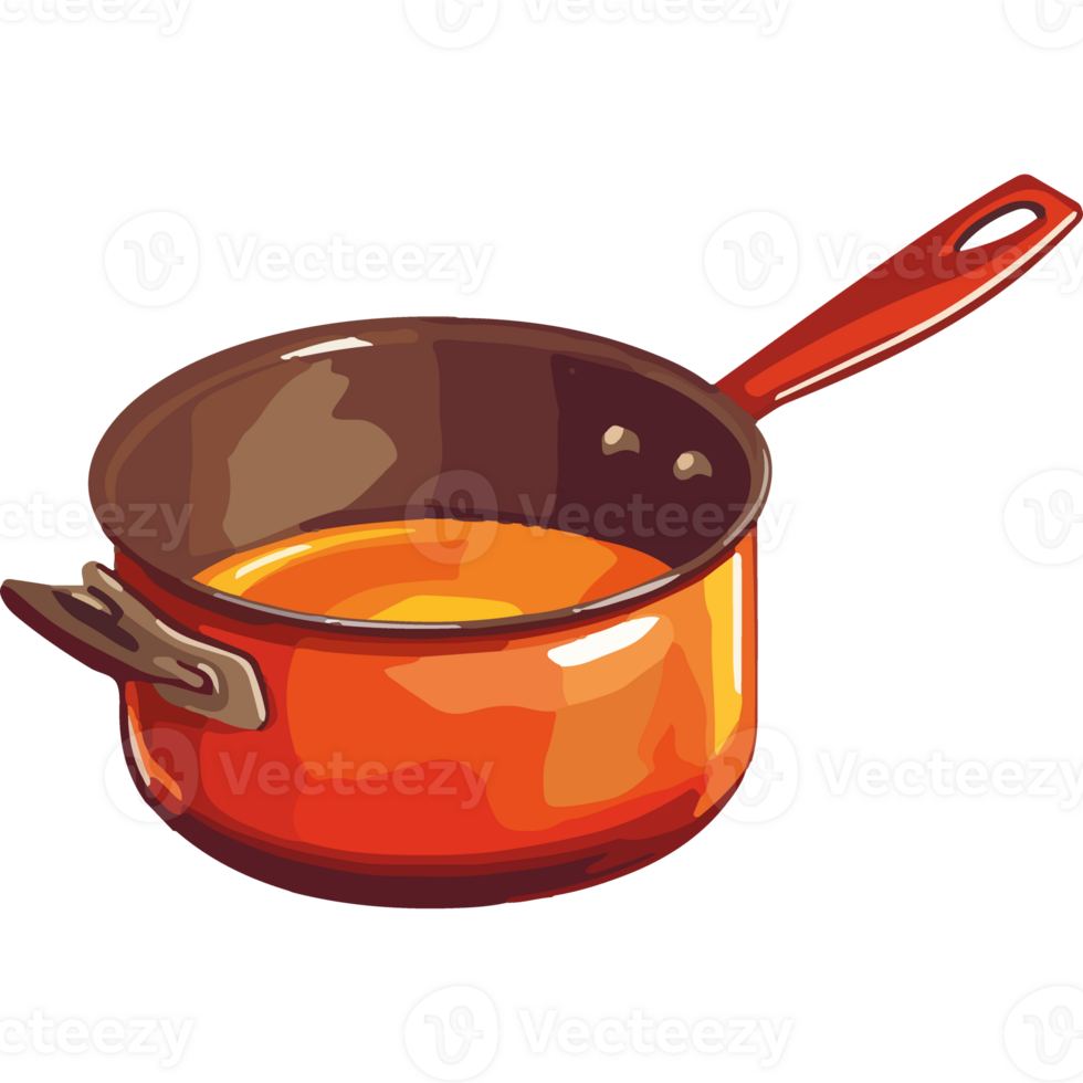 saucepan, cooked with ladle on stove isolated png