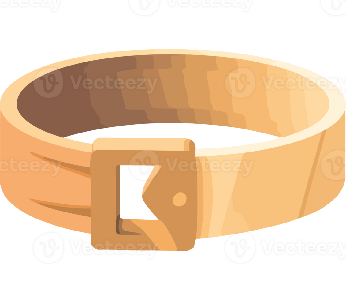 A fashionable leather belt with metallic buckle png