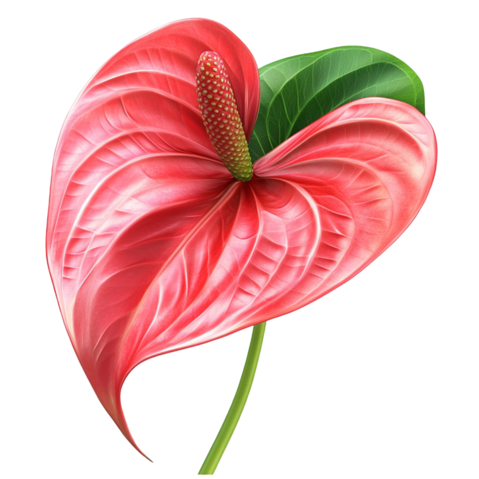 Heart-Shaped Anthurium Flower in Pink png