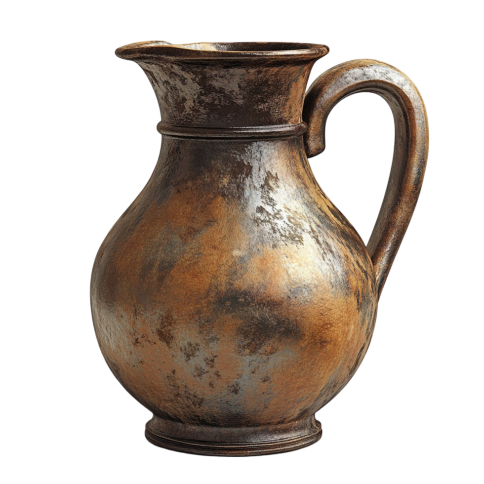 Earthenware Jug with Weathered Texture png