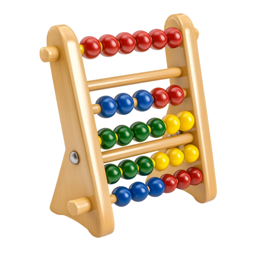 Wooden Abacus with Colorful Beads for Kids Learning png