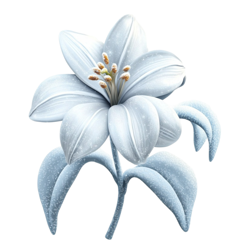 Elegant White Flower with Blue Tint for Floral Decor png