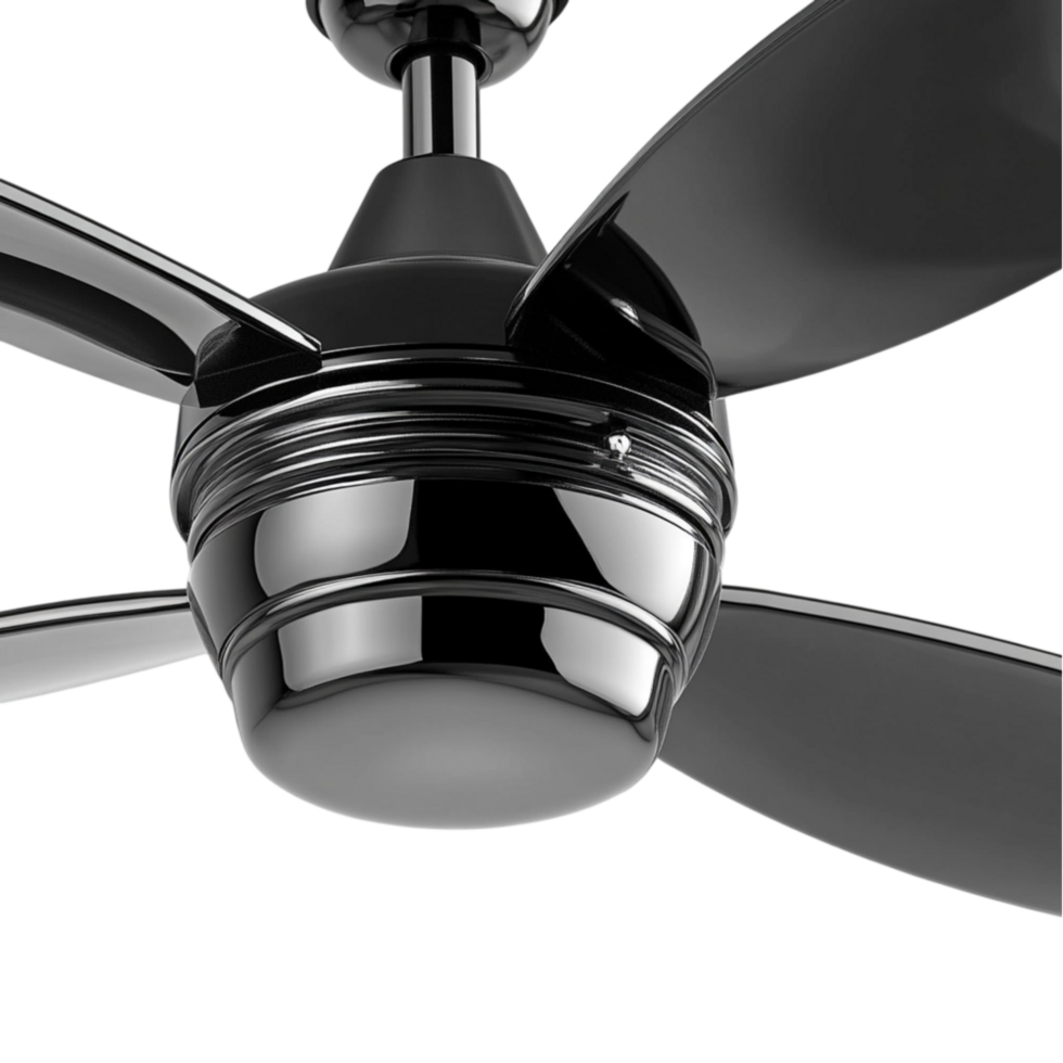 Close-Up of Black Ceiling Fan Blades png