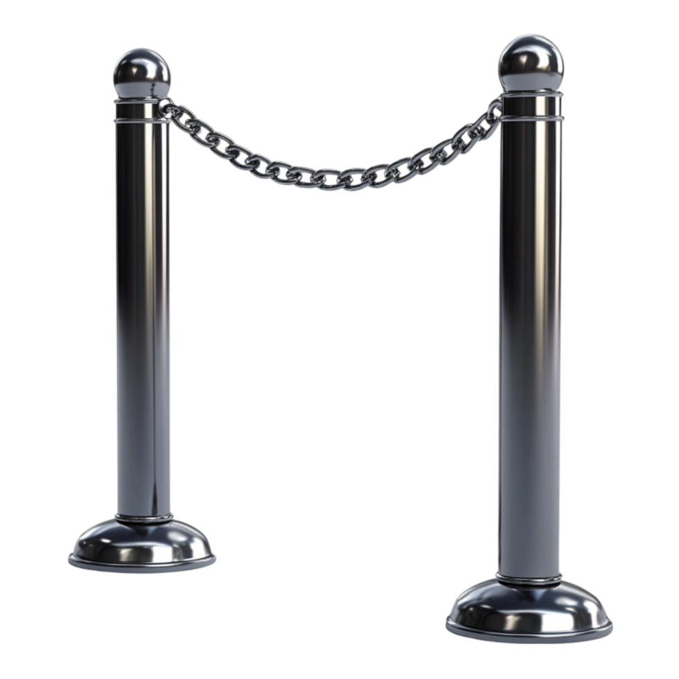 Queue Stanchion with Chrome Finish and Chain png