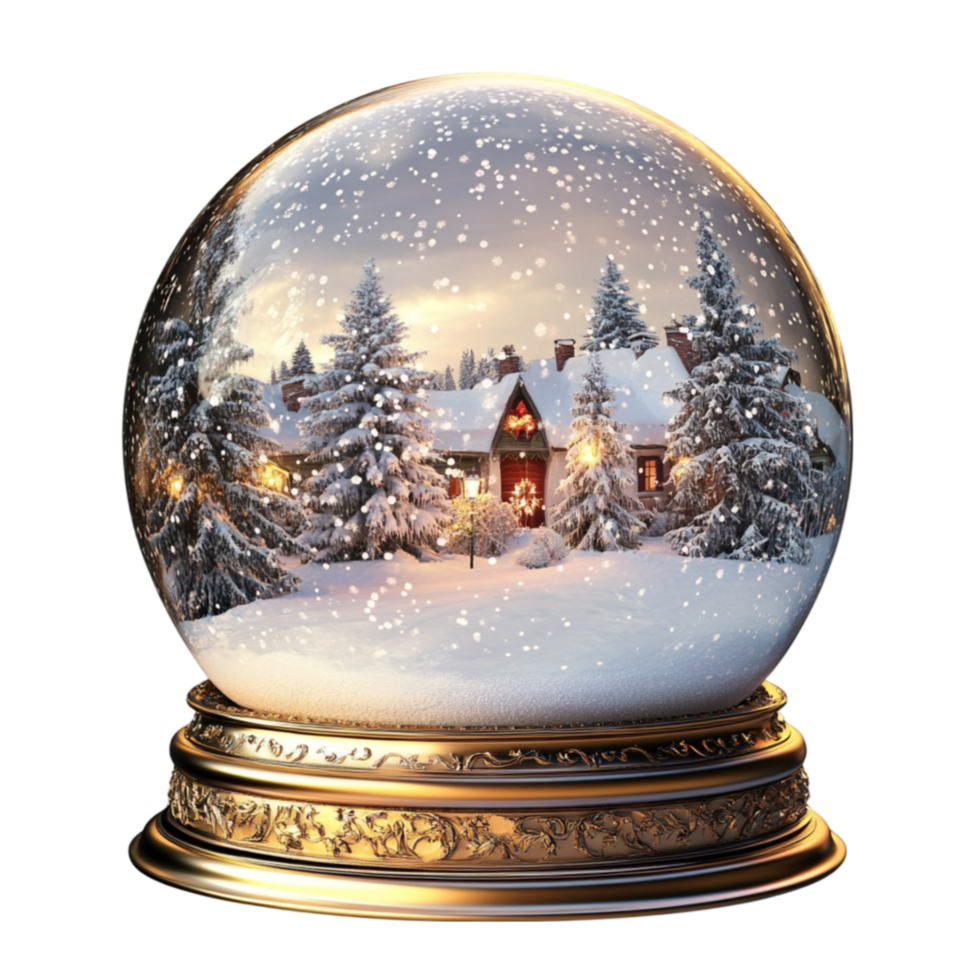 Snow Globe with Christmas Village Scene png