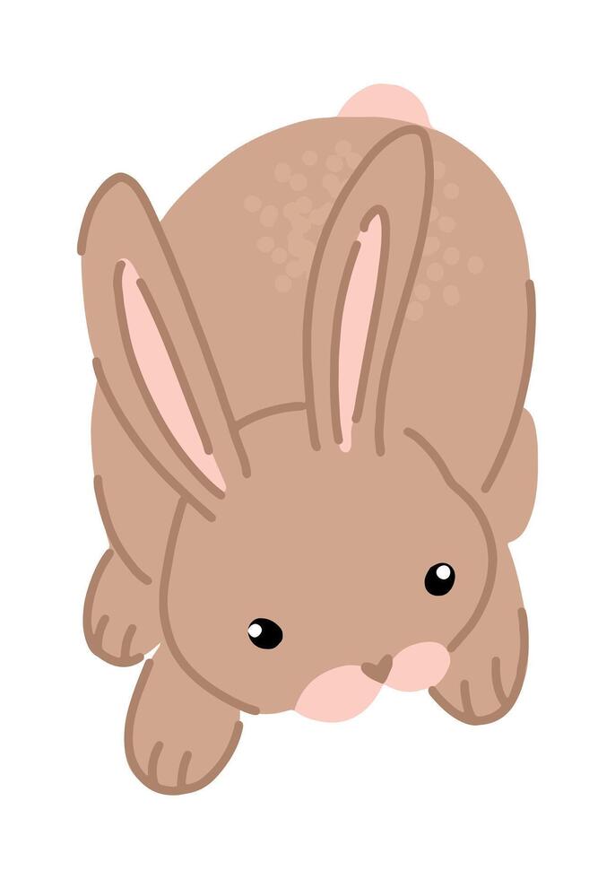 Cute rabbit clipart. Contemporary illustration of bunny animal isolated on white. vector