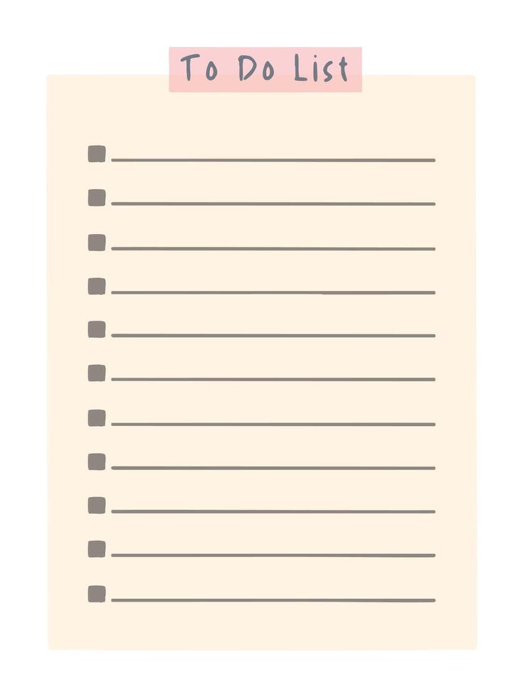 simple to do list template for bullet journal, digital planner, and print. printable planner. vector