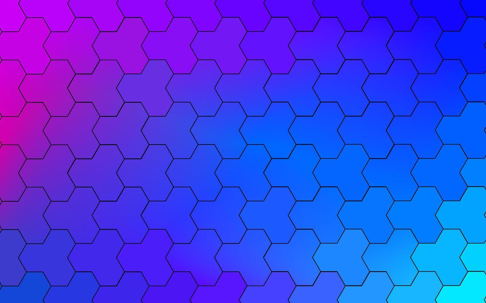Gradient Modular Interlocking Shapes with Vibrant Hexagonal Patterns vector