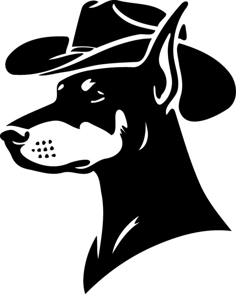 Doberman Pinscher in Cowboy Hat vector