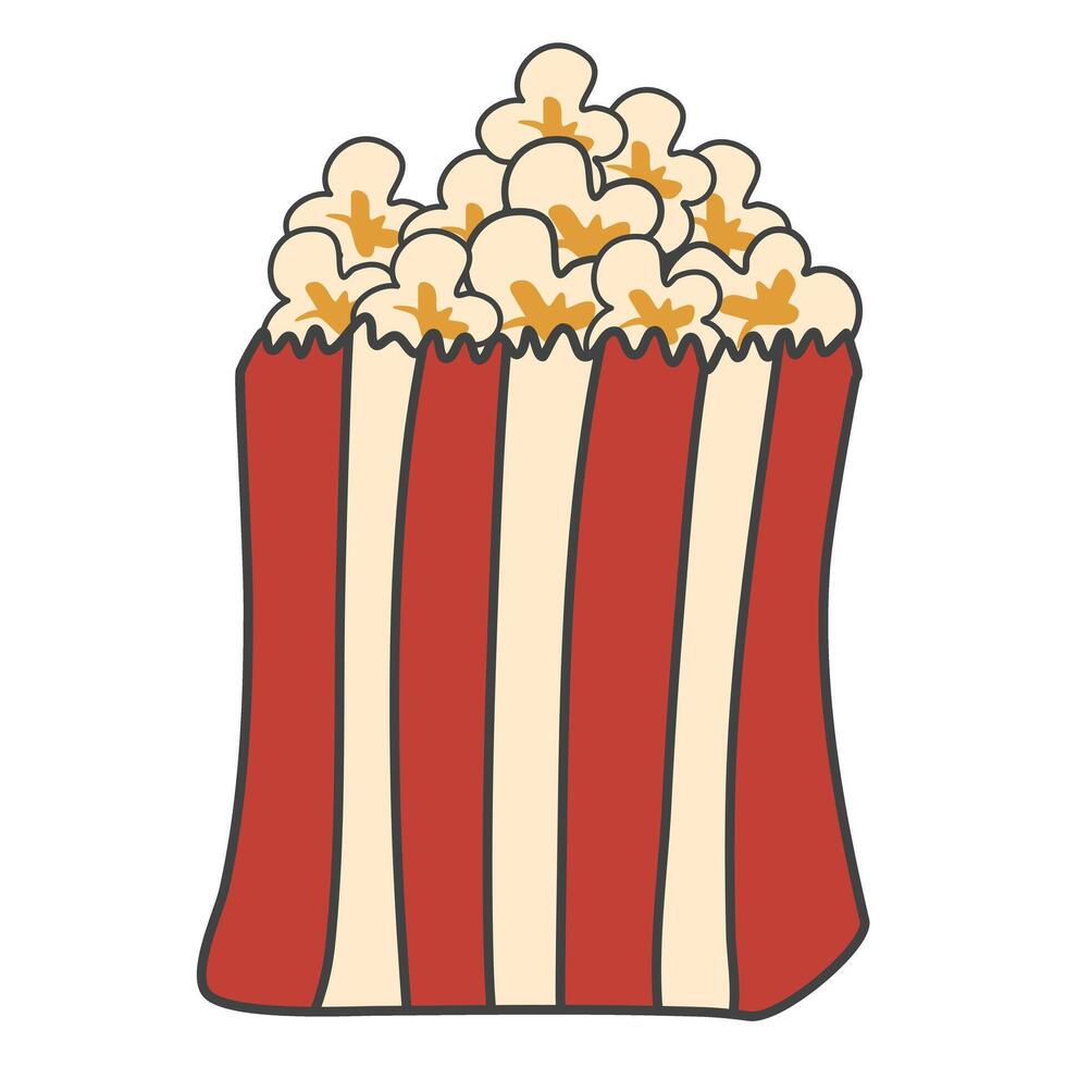 Popcorn is a staple snack for watching a film vector