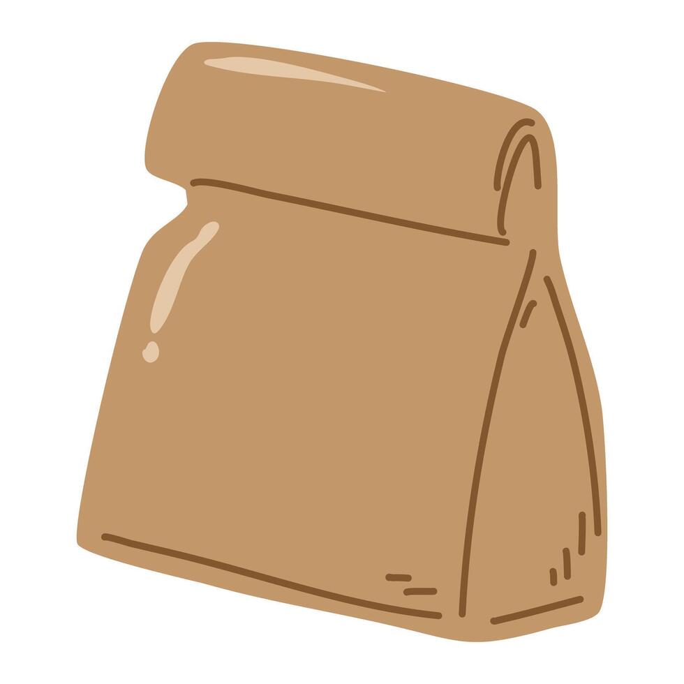 Package with Lunch paper bag illustration vector