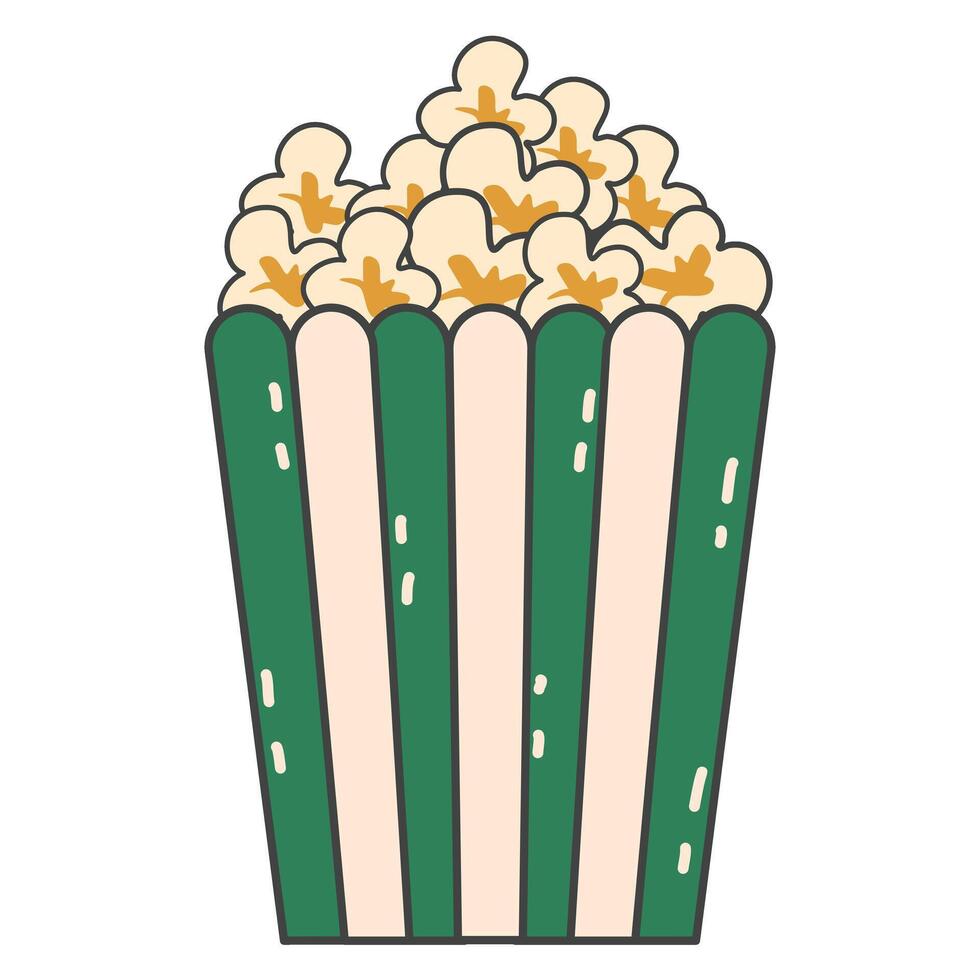 popcorn on an isolated background can be used in movie themes. Cinema, films, entertainment vector