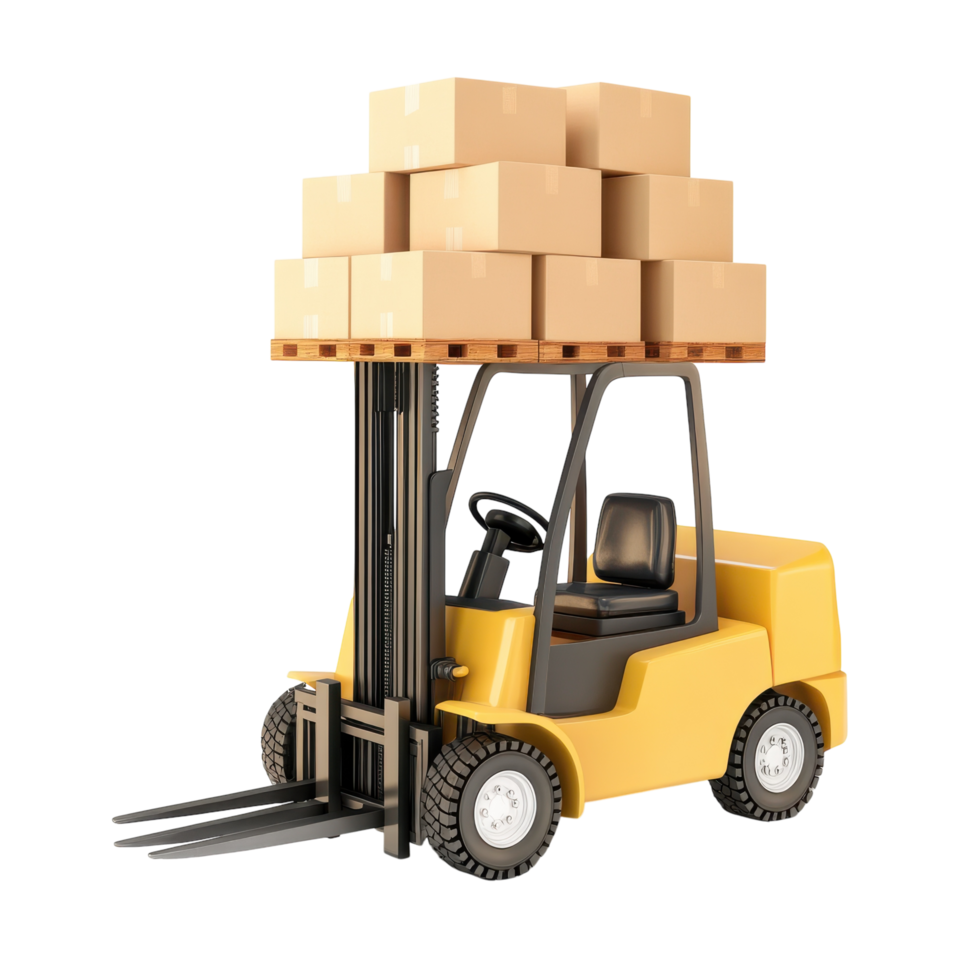 Forklift Load White on transparent background. png