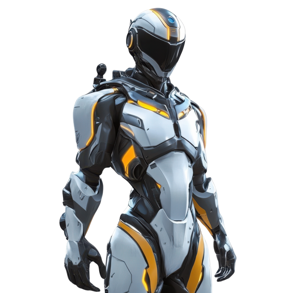 Robotic Hero Image on transparent background. png