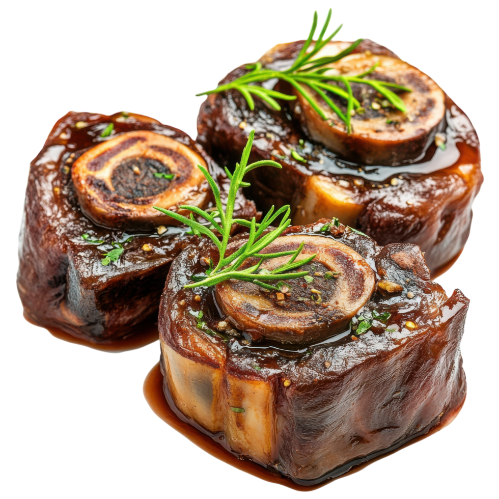 Beef Shank Ossobuco on transparent background. png