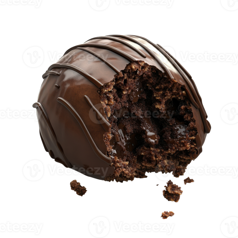 Sweet Chocolate Truffle on transparent background. png
