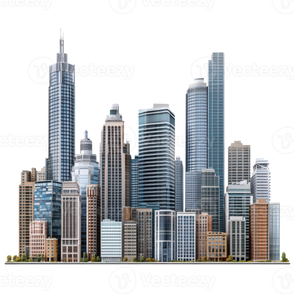 paysage urbain bâtiments sur transparent Contexte. png