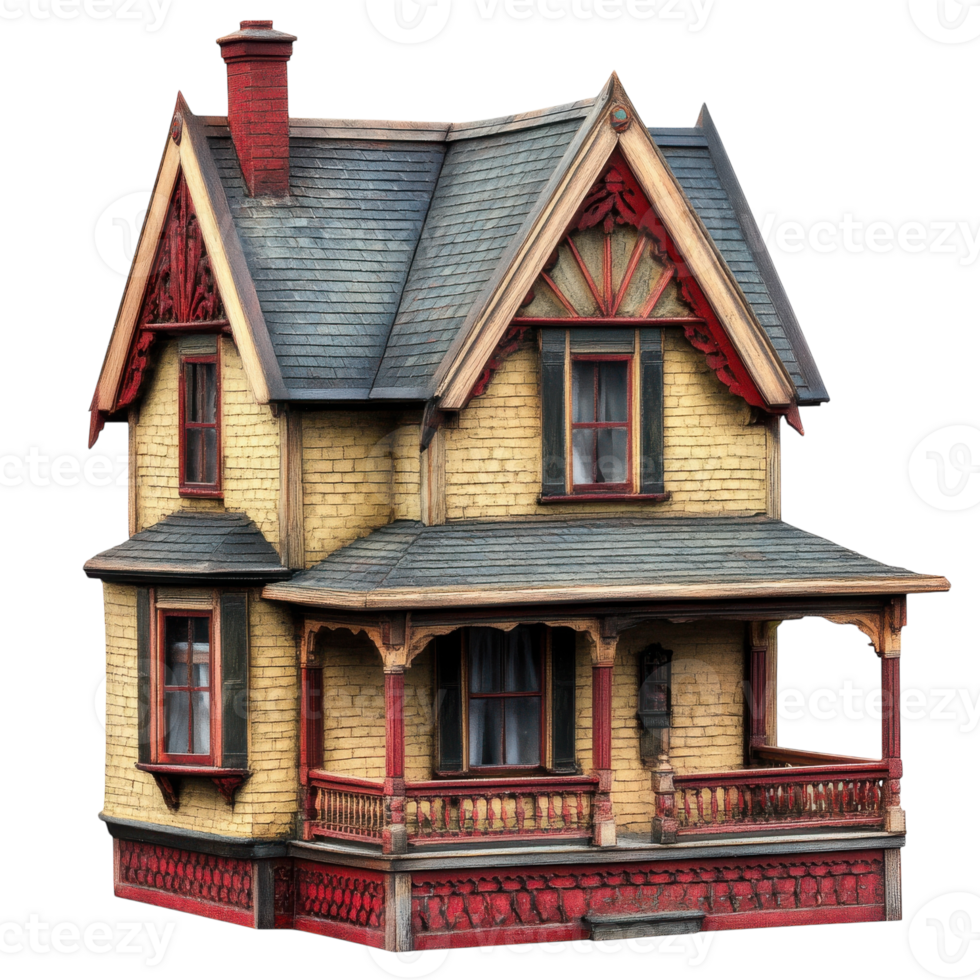 Miniature House White on transparent background. png