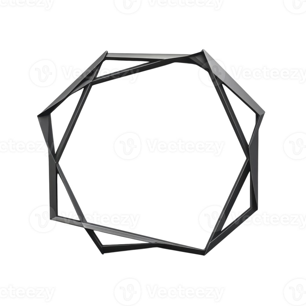 Metal Frame Sharp on transparent background. png