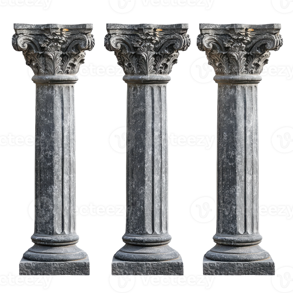 Ancient Stone Pillar on transparent background. png